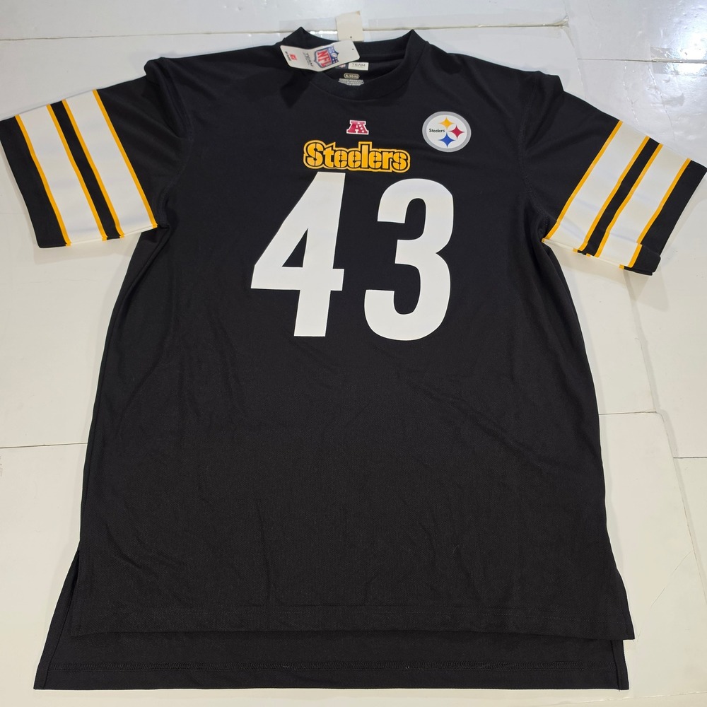 NFL Team Apparel Pittsburgh Steelers Troy Polamalu 43 Jersey Black XL Mens NWT
